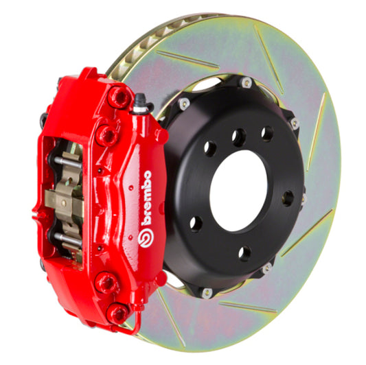 Brembo 99-07 Evo VI/VII/VIII/IXRear GT BBK 4 Piston Cast 328x28 2pc Rotor Slotted Type1-Red