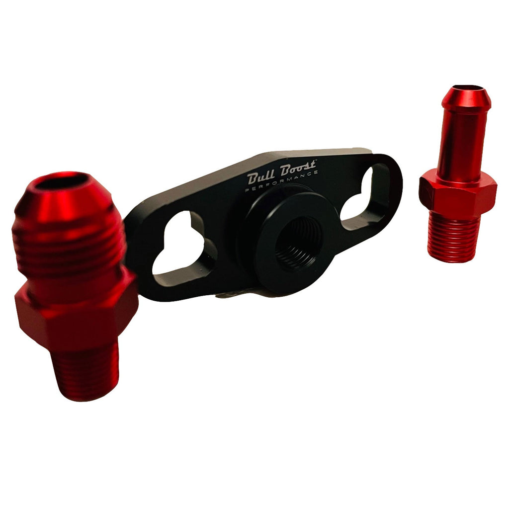 1Pcs Aluminum Black Turbo Fuel Rail Delivery Regulator Adapter for Mitsubishi - Bull Boost Performance