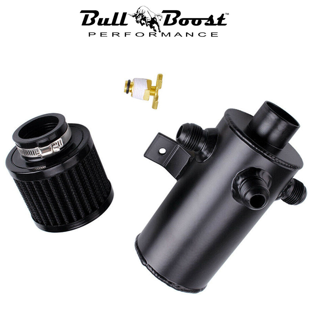 Universal Performance Oil Catch Can 3 Port -10AN Breather 750mL Baffle Tank - Bull Boost Performance