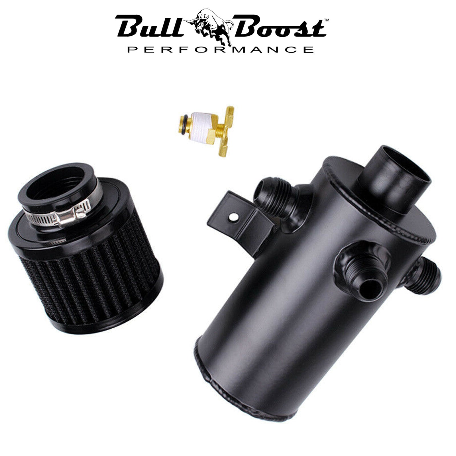 Universal Performance Oil Catch Can 3 Port -10AN Breather 750mL Baffle Tank - Bull Boost Performance