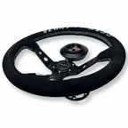 Suede Aluminum Steering Wheel + Billet Short Hub Adapter Kit For Civic Integra Accord - Bull Boost Performance