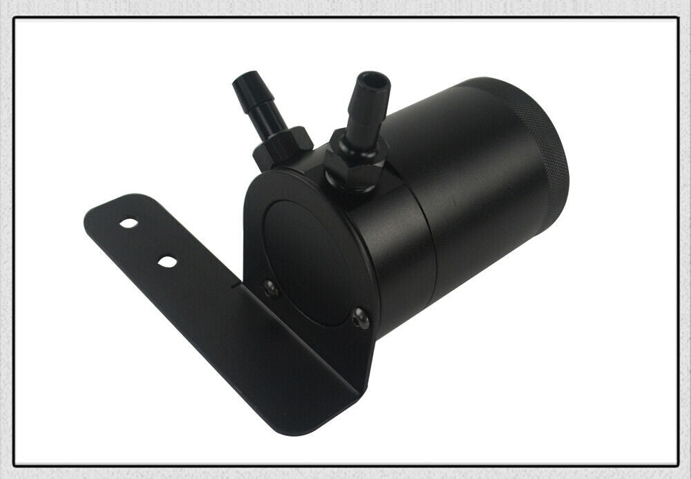 Aluminum Baffled 2 Port Oil Catch Can Reservoir + Mount Bracket - Bull Boost Performance