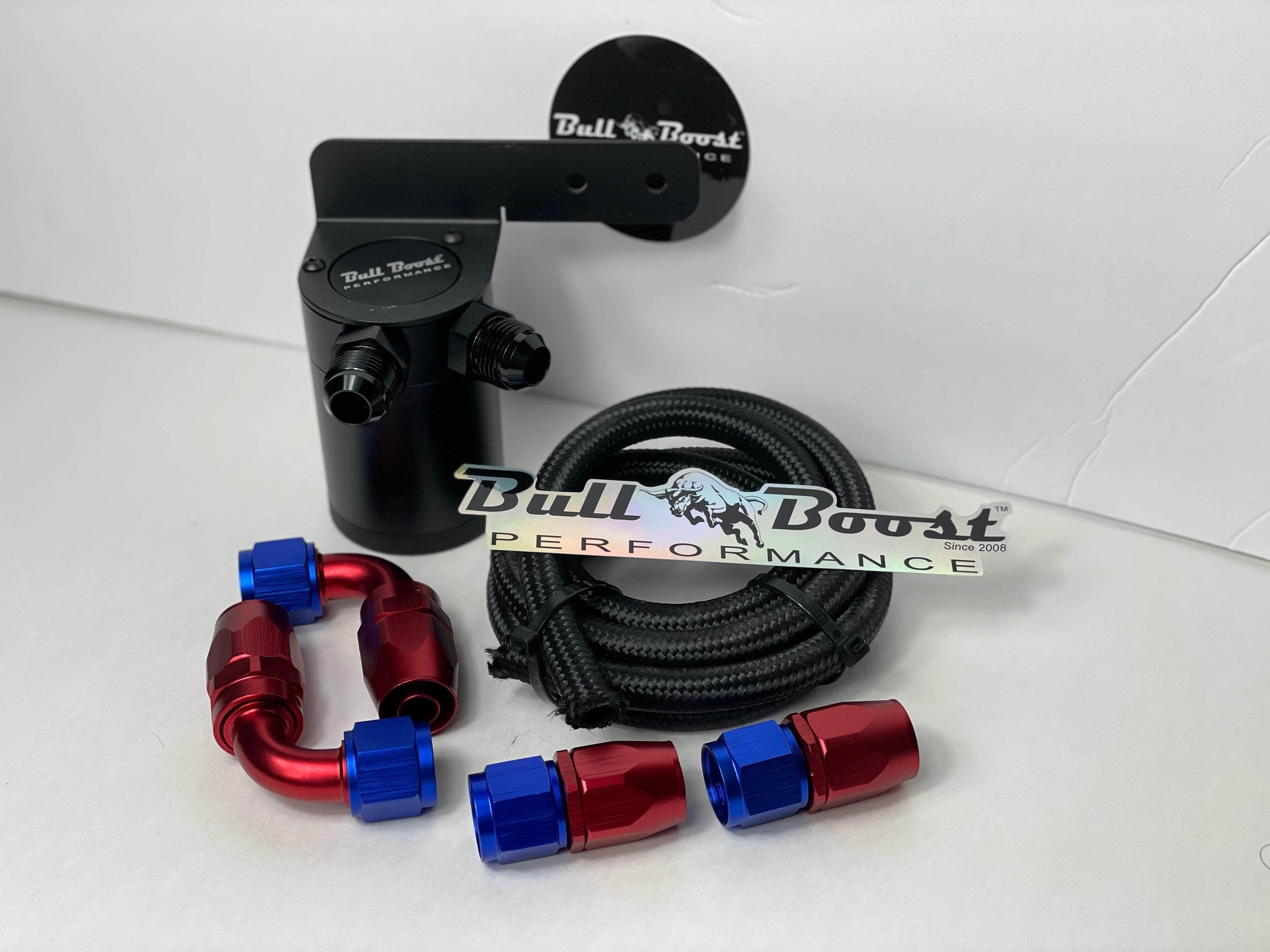 AN10 Motor Oil Catch Can 5ft Hose Kit Universal -AN10 - Bull Boost Performance