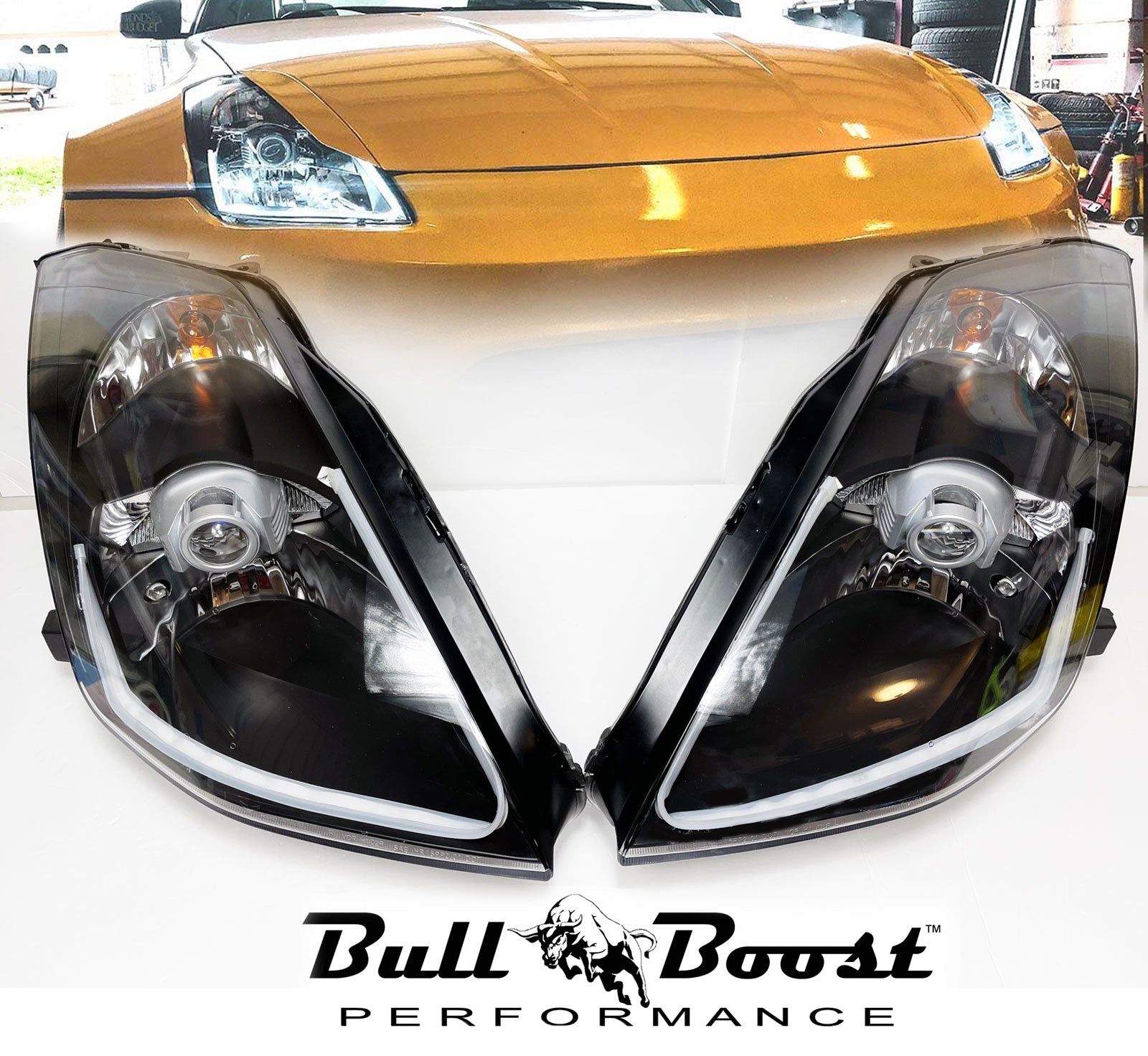 LED Headlamps For 2003-2005 NISSAN 350Z Z33 Fairlady [HID D2S Model] 8 Pin Headlights - Bull Boost Performance
