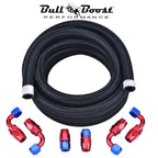AN10 -10AN Fitting Stainless Steel Braided Oil Fuel Hose Line Kit 10Feet - Bull Boost Performance