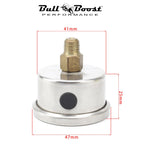 Fuel Pressure Regulator Gauge 0-160 Psi Bar Liquid Fill Chrome Fuel Oil Rail - Bull Boost Performance