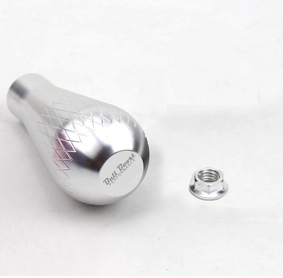 Billet Silver Tear Drop Weighted Shift Knob 195 Grams M10 x 1.5 Aluminum EG EK DC2 | AFFILIATE - Bull Boost Performance