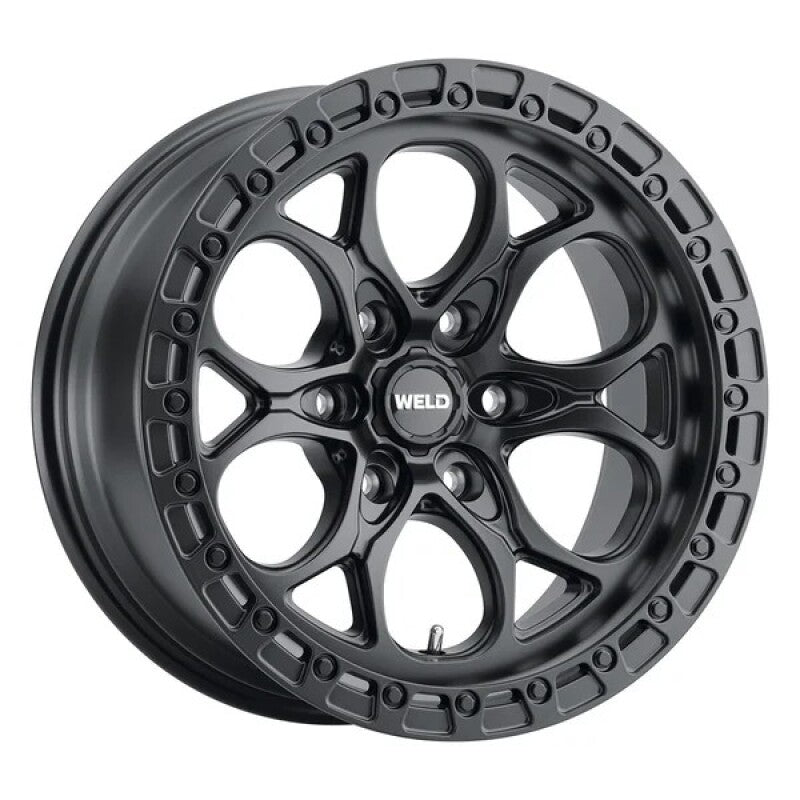 Weld 17x9 Ledge 6 6x135  ET-12 BS 4.50 87.1 Satin Black Wheel / Satin Black Ring