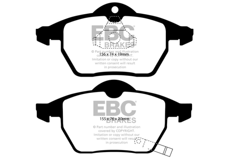 EBC 99-02 Saab 9-3 2.0 Turbo Ultimax2 Front Brake Pads