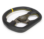 NRG Carbon Fiber Flat Bottom Steering Wheel (320mm) Silver CF Center w/Silver Stitch/Center Mark