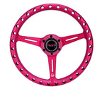 NRG Aluminum Steering Wheel 330mm - Extra Light - Ergonomic Grip - Anadized Pink