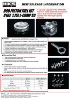 HKS BCD Piston Kit G16E 1.75L L-Comp S3 D88
