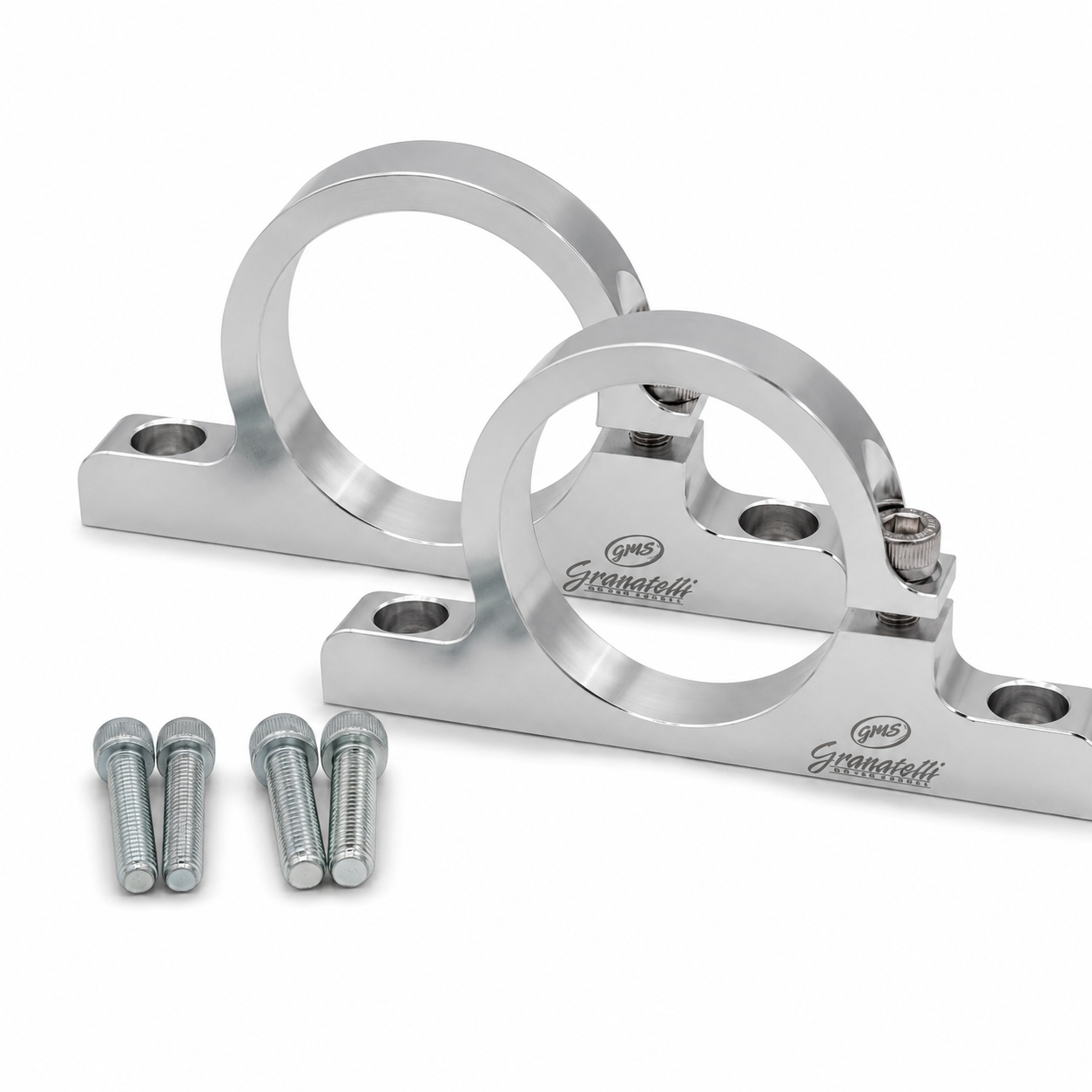 Universal 1.75" (44mm) Aluminum Fuel Filter Mounting Bracket – Clear Anodized – 383544C - Granatelli Motor Sports