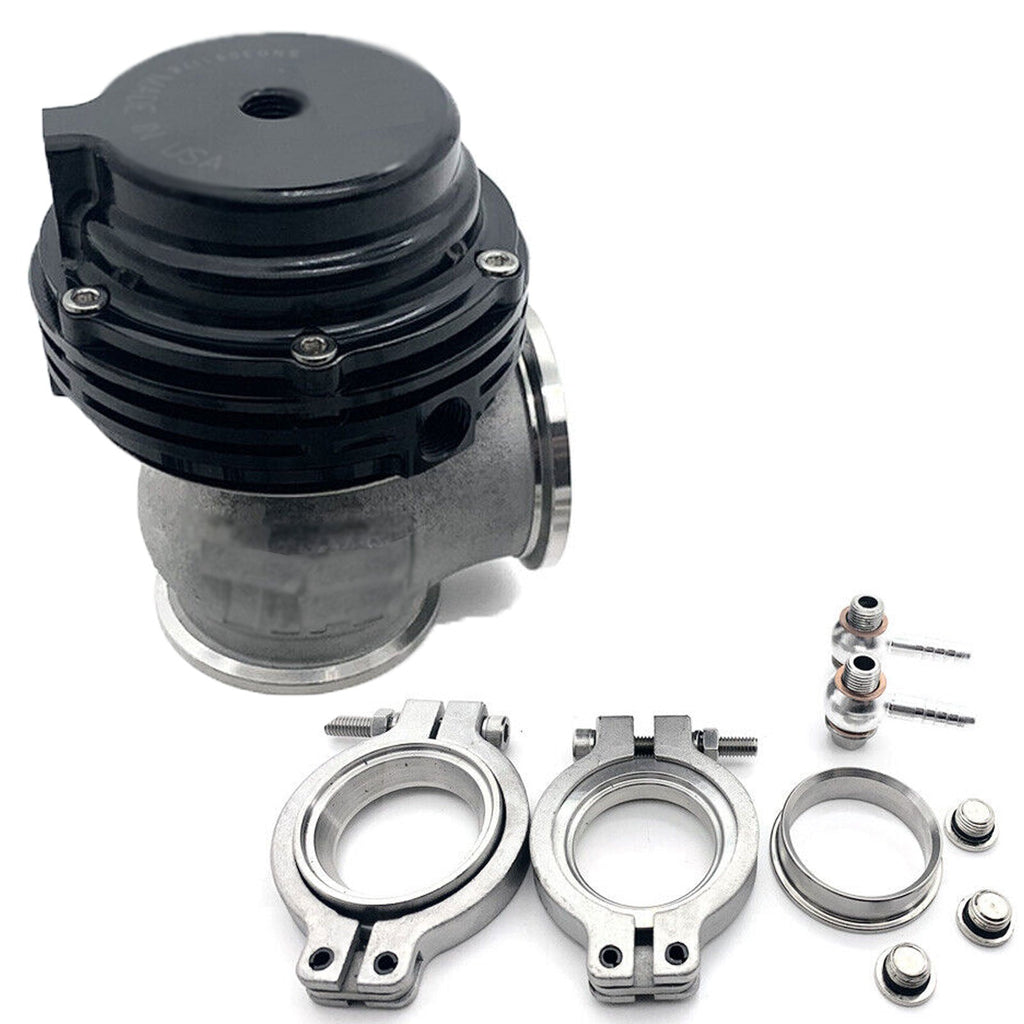 38mm External Turbo Wastegate Black - Fits Tial Springs & Flange - 22PSI V-Band Flange Turbo - Bull Boost Performance