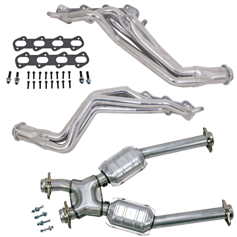 BBK 96-98 Ford Mustang Cobra 1-5/8 Long Tube Headers w/High Flow Catted X-Pipe (Silver Ceramic)