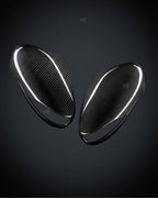VW Scirocco Carbon Fiber Mirror Covers – Gloss Black Caps (2013–2016)