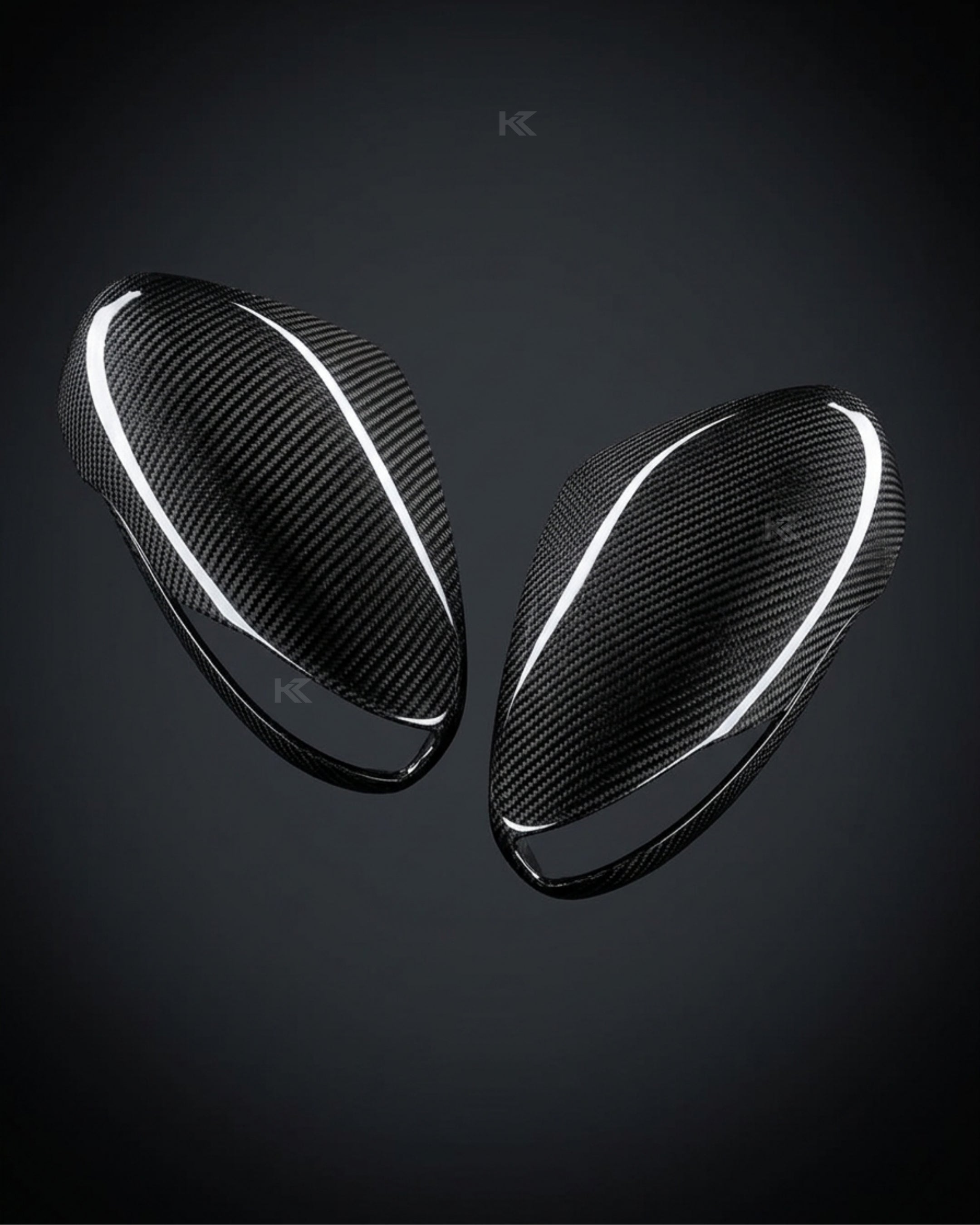 VW Scirocco Carbon Fiber Mirror Covers – Gloss Black Caps (2013–2016)