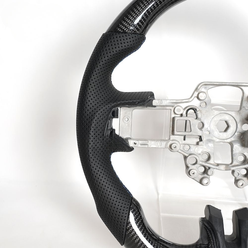 Carbon Fiber Steering Wheel for Ford Mustang 2018-2023 Blue Line
