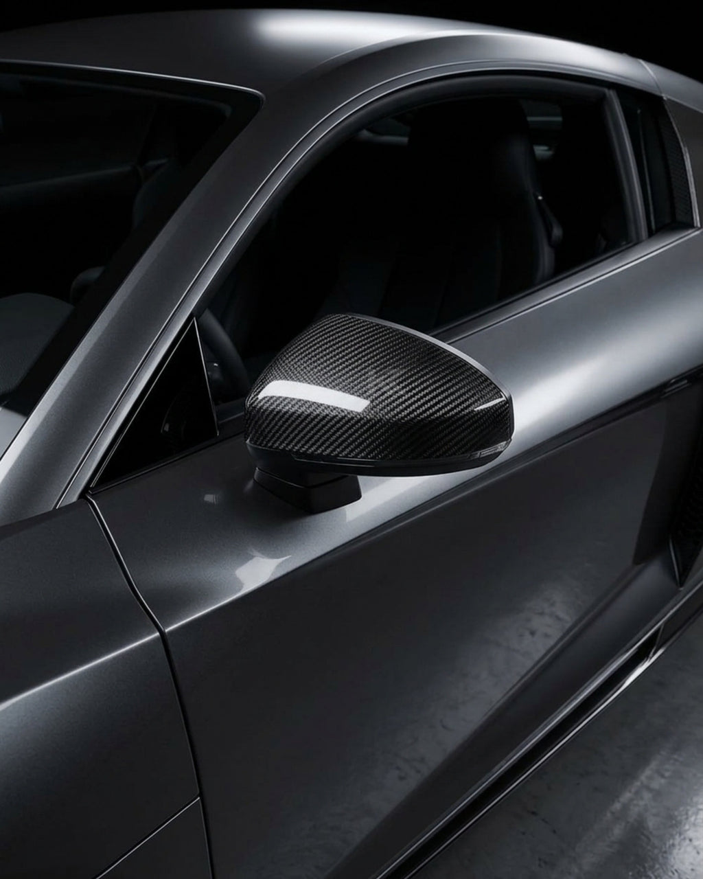 Prepreg Dry Carbon Fiber R8 Mirror Cover Cap Rearview for Audi R8 V10 2023