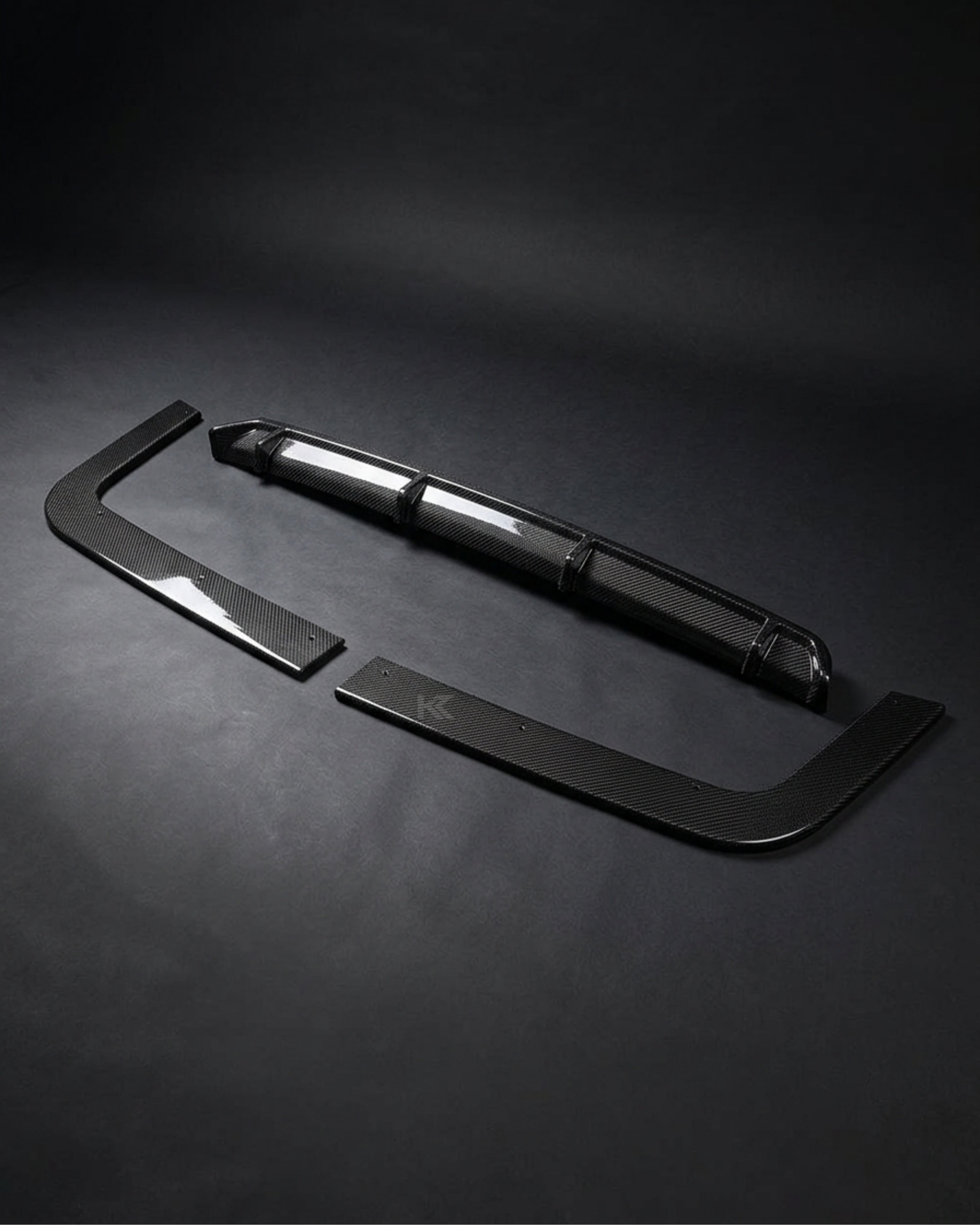 VW Transporter T6 Carbon Fiber Rear Bumper Lip Extension – Gloss Black (2015–2020)