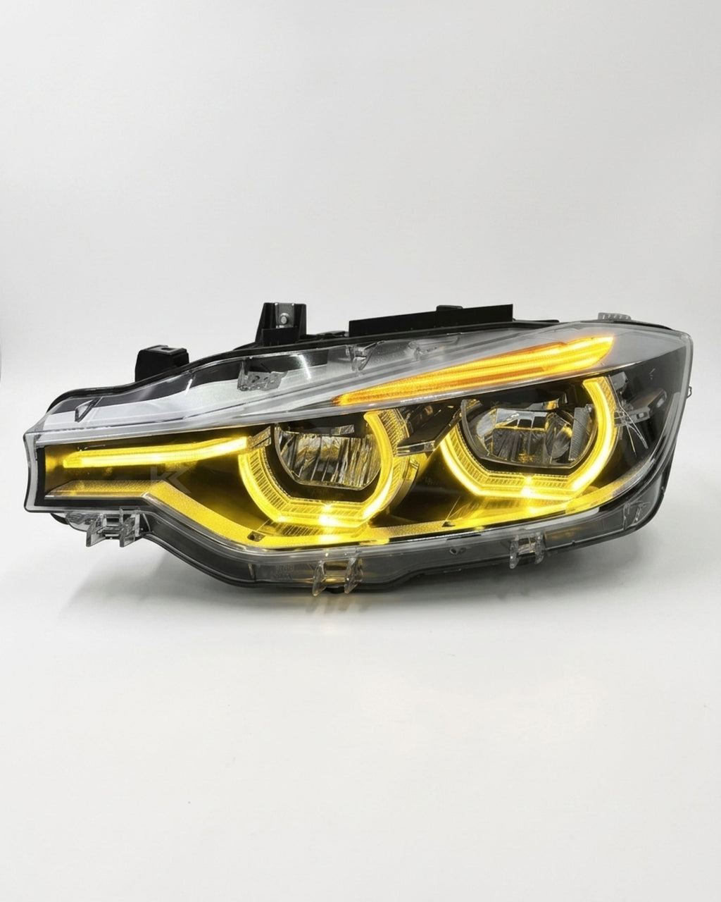 BMW 3 Series F30 / F31 / F35 V3 Silver Tri-Color LED Headlight Assembly (White / Yellow / Red DRL / LCI Style Look) 2012 - 2018 (Replaces 63117314531)