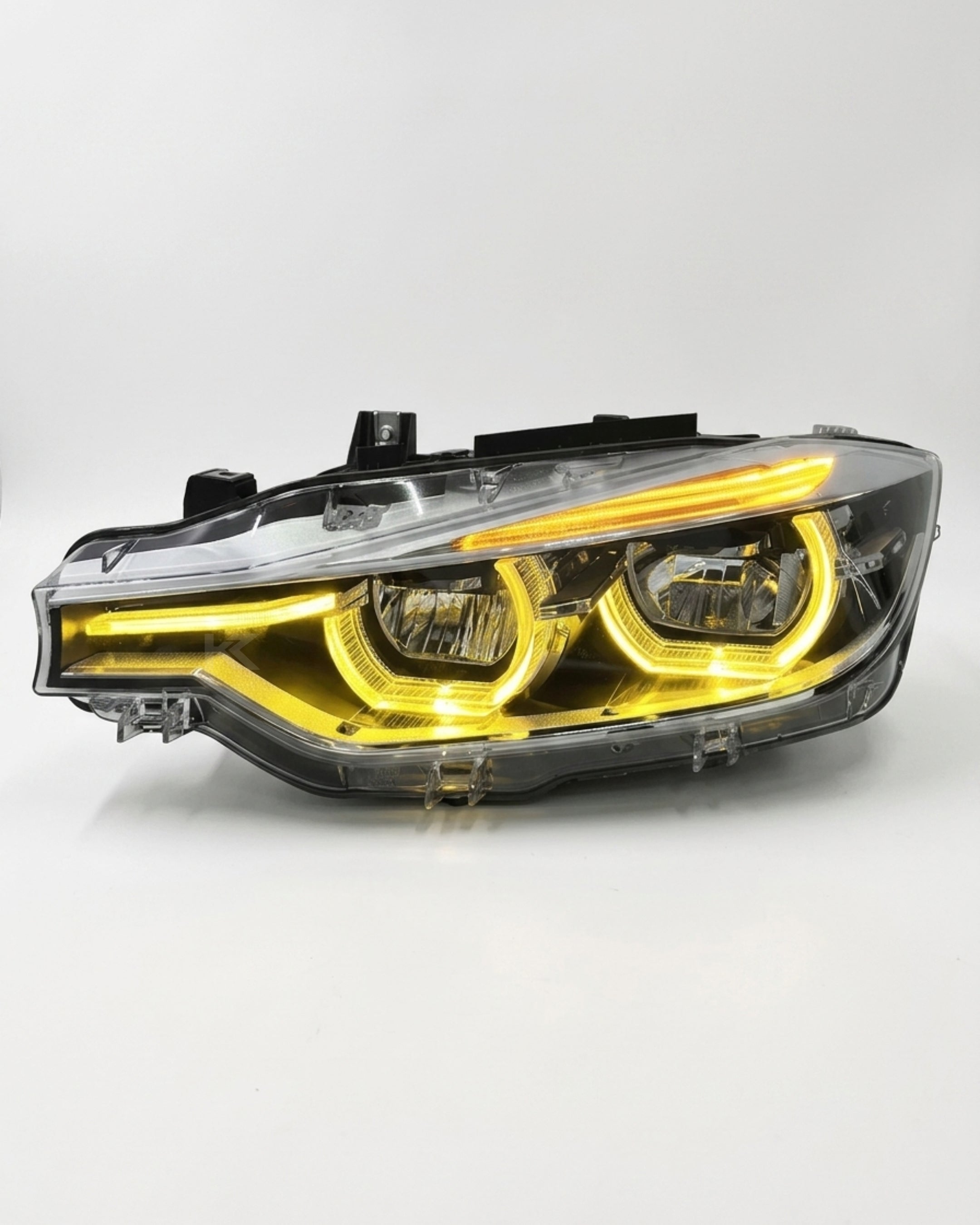 BMW 3 Series F30 / F31 / F35 V3 Silver Tri-Color LED Headlight Assembly (White / Yellow / Red DRL / LCI Style Look) 2012 - 2018 (Replaces 63117314531)