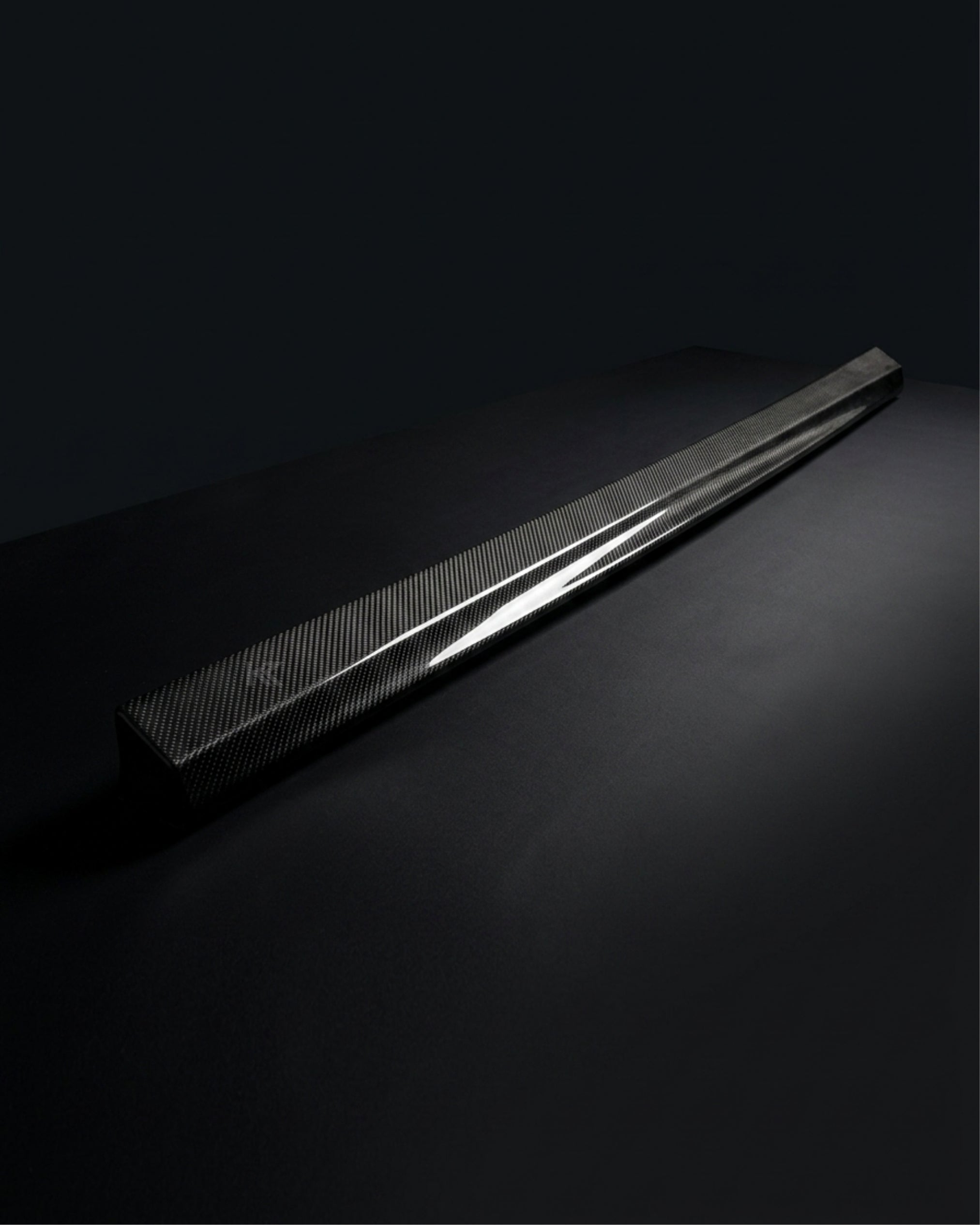 VW Golf MK7 GTI Carbon Fiber Side Skirt Extensions – Gloss Black (2014–2016)