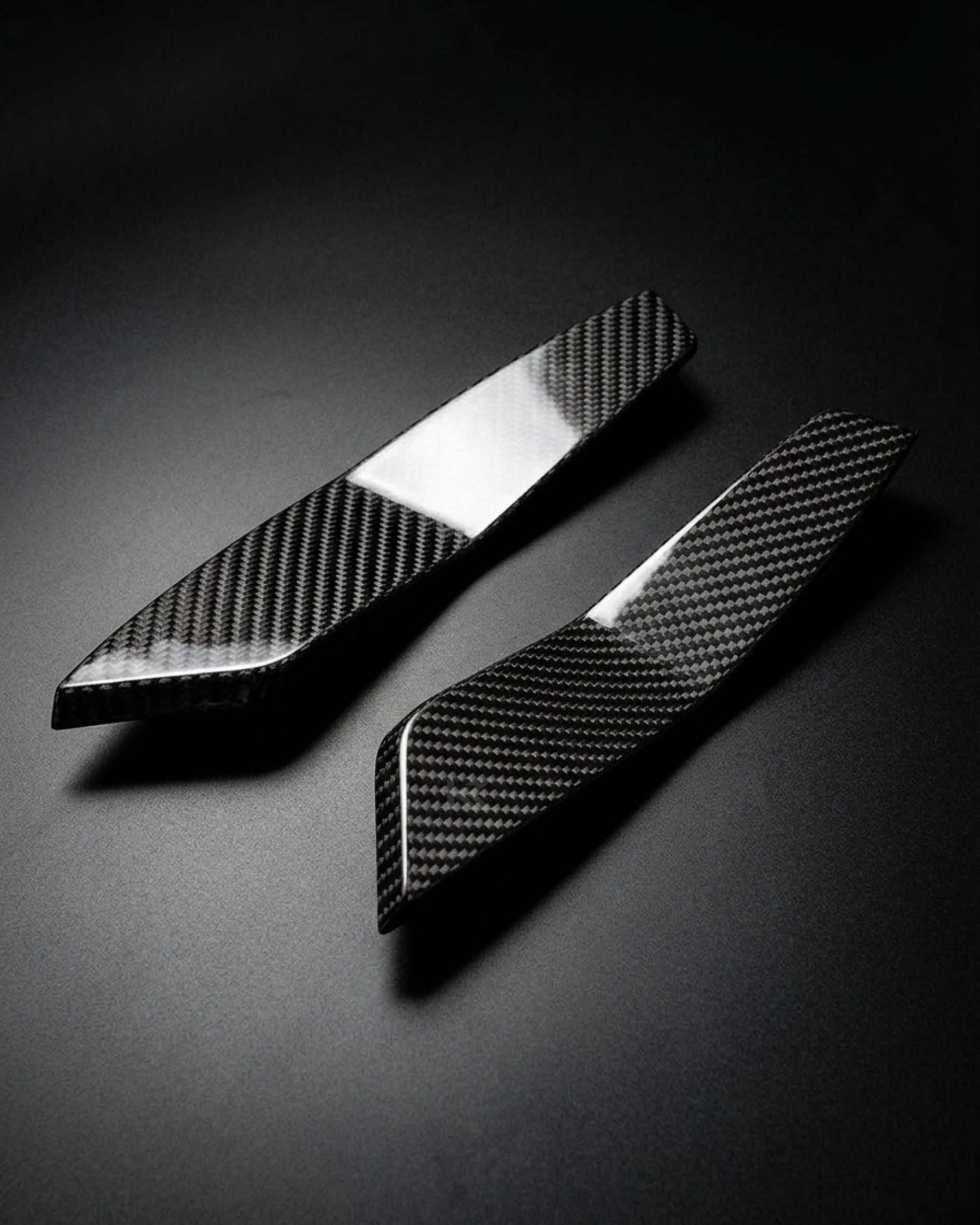 Audi RS7 Sportback 4-Door Dry Carbon Fiber ABT-Style Front Bumper Canards 2020 - 2021