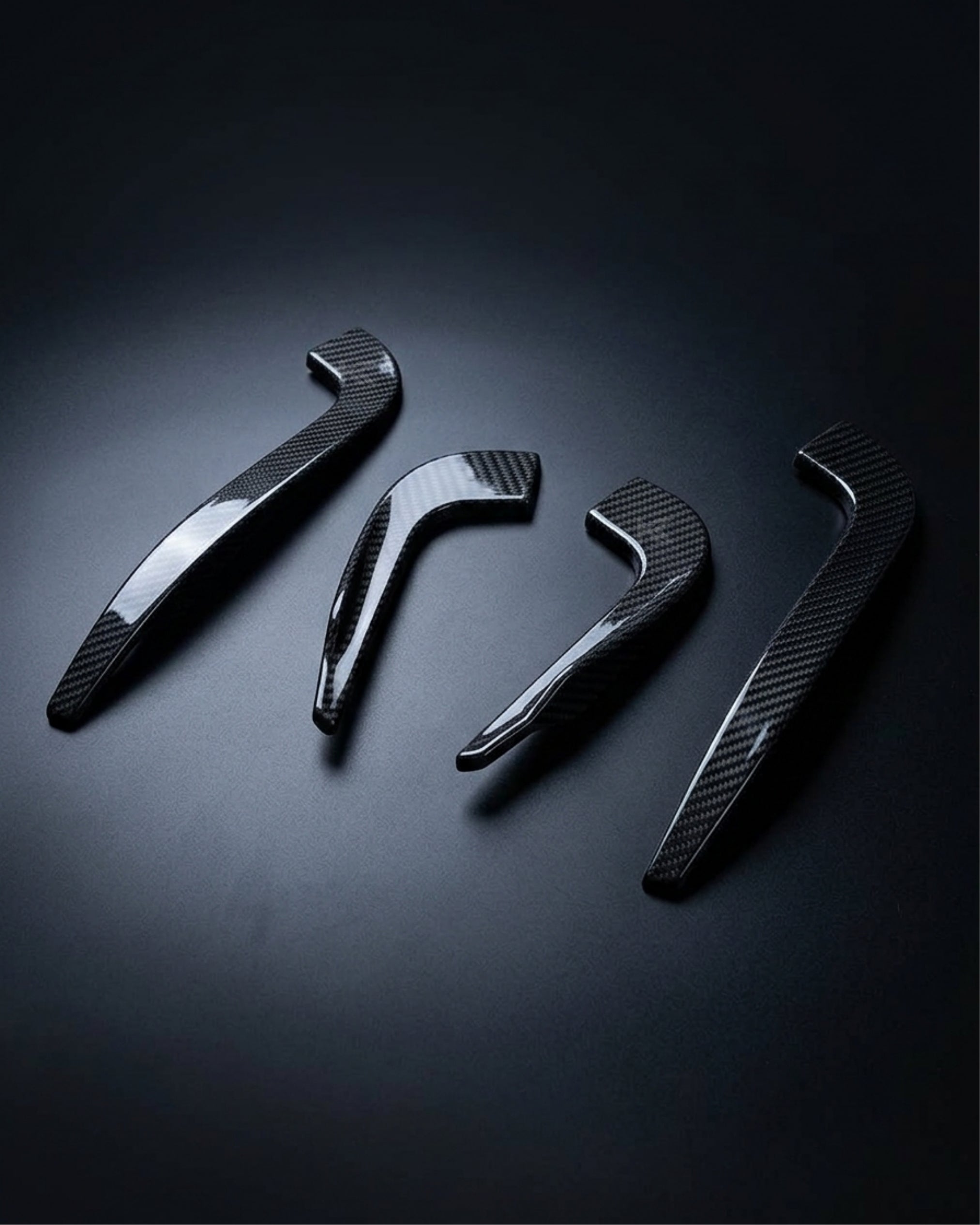 Audi RS3 8V Sedan Carbon Fiber Front Bumper Fins 2017 - 2019
