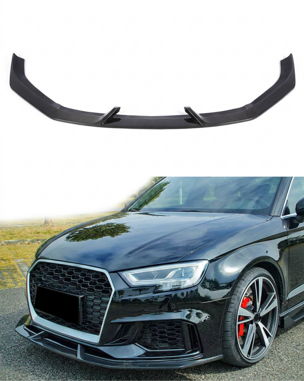 Audi RS3 8V Sedan (2017-2019) Carbon Fiber Front Lip – Facelift RS3 Bumper Front Lip