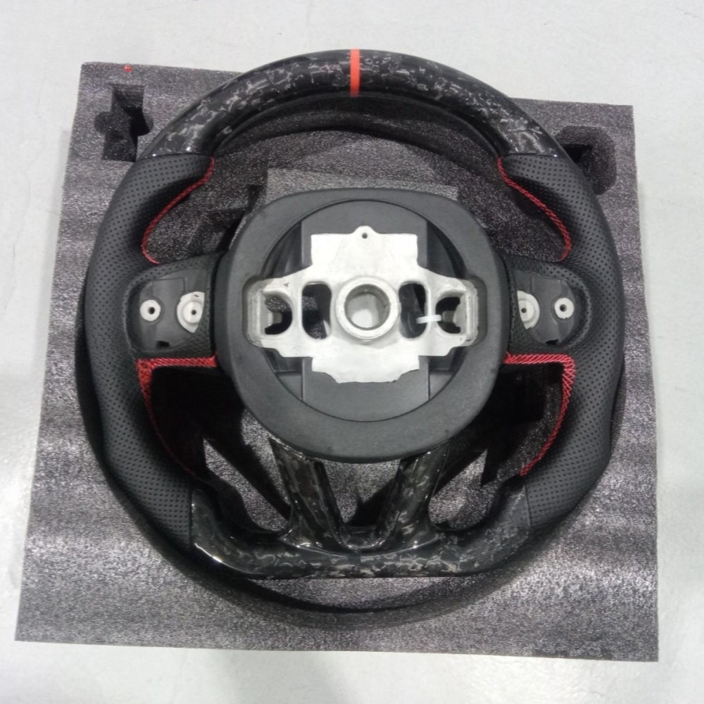 Glossy Forged Carbon Fiber Steering Wheel for Dodge Charger, Challenger & Durango 2015-2025