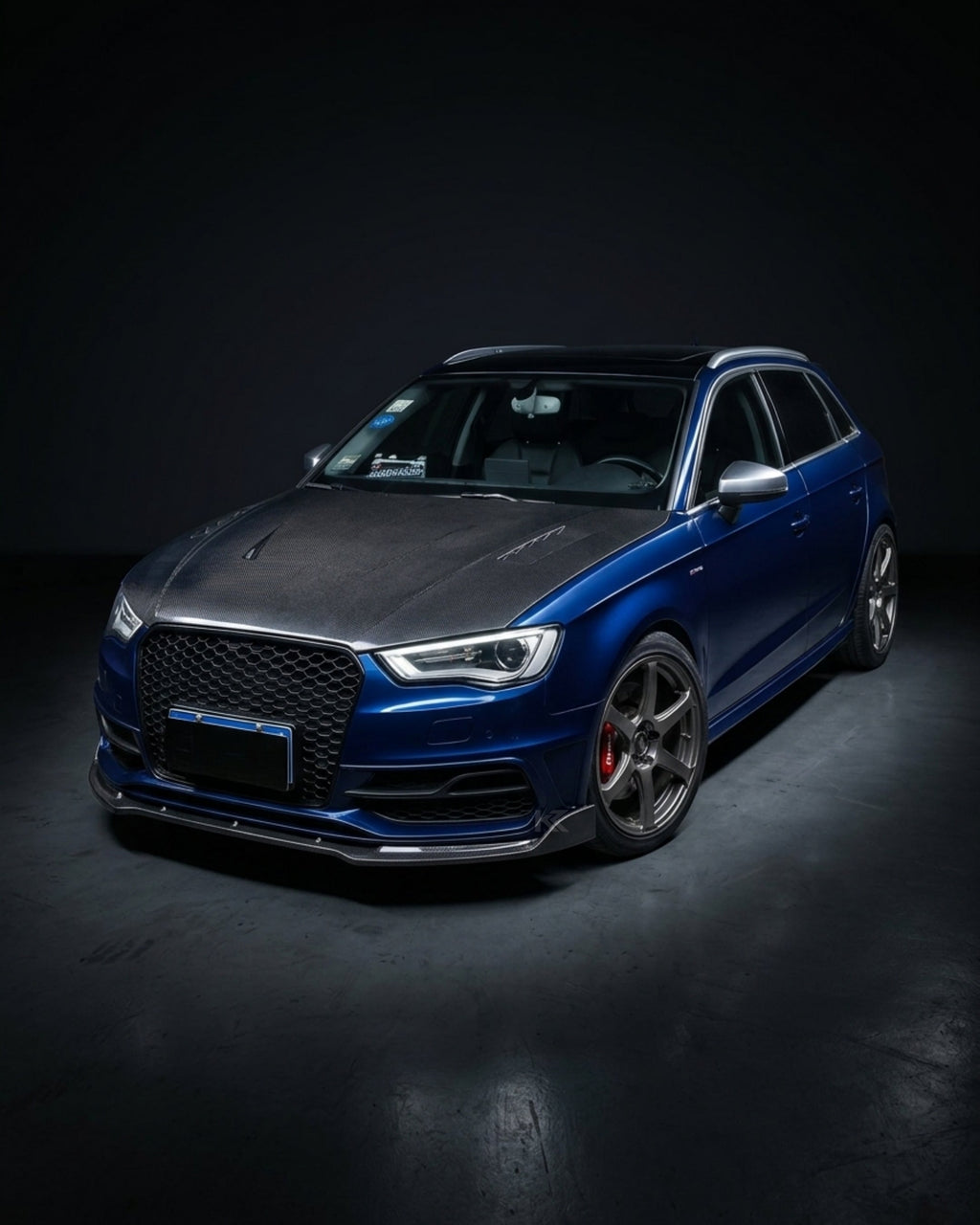 Carbon Fiber Front Bumper Lip for Audi A3 S-Line 8V Hatch 2014-2016