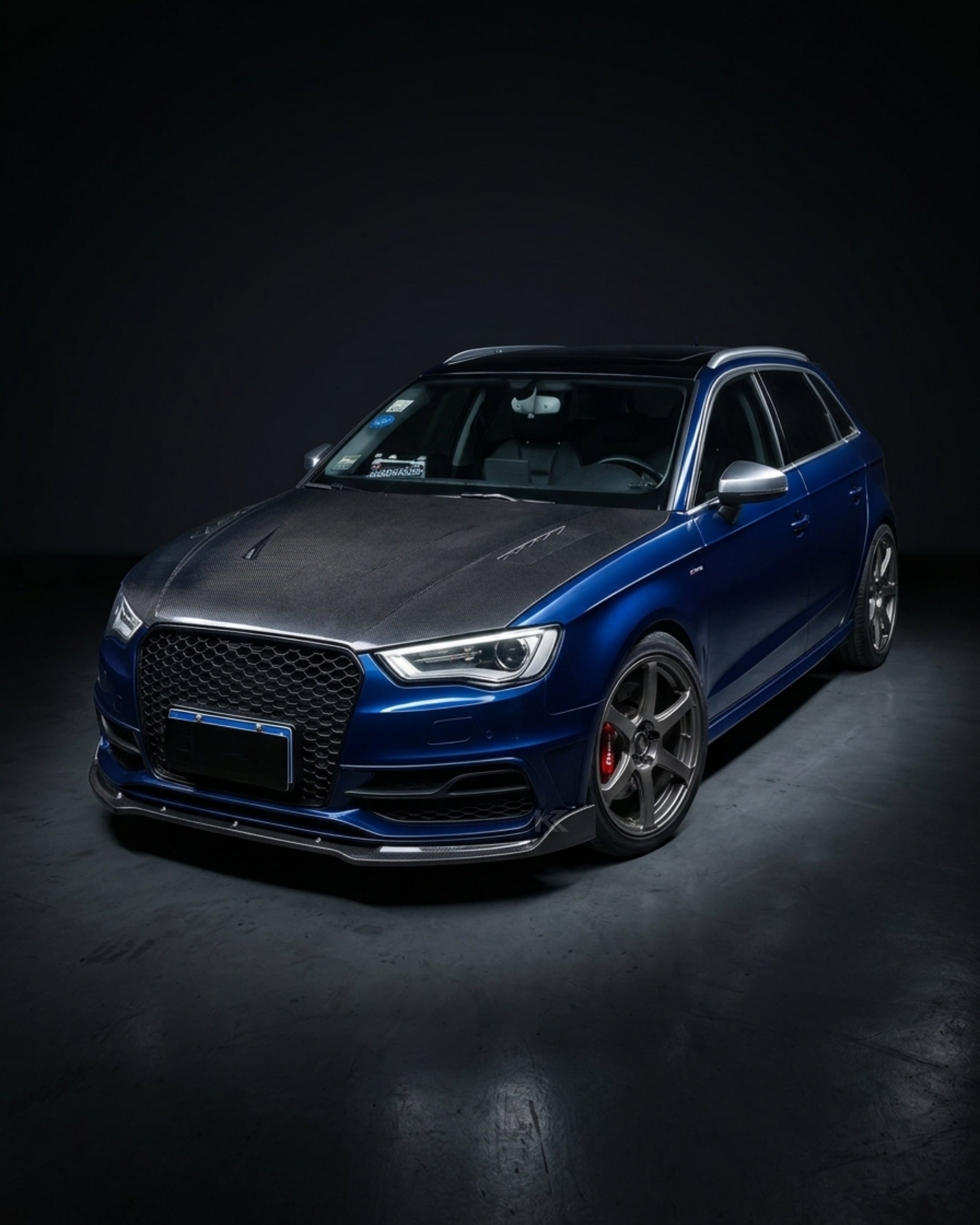 Carbon Fiber Front Bumper Lip for Audi A3 S-Line 8V Hatch 2014-2016