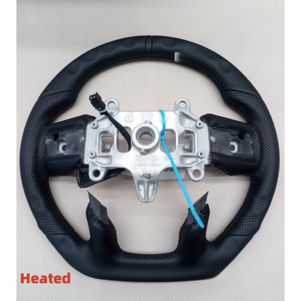 Black Full Leather Heated Steering Wheel for Ram 1500 & TRX 2019-2024