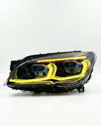 BMW 7 Series F02 G12 Style LED Headlight Assembly with Dual-Color DRL (Yellow / White) 2013 - 2015 (Replaces 63117228423)