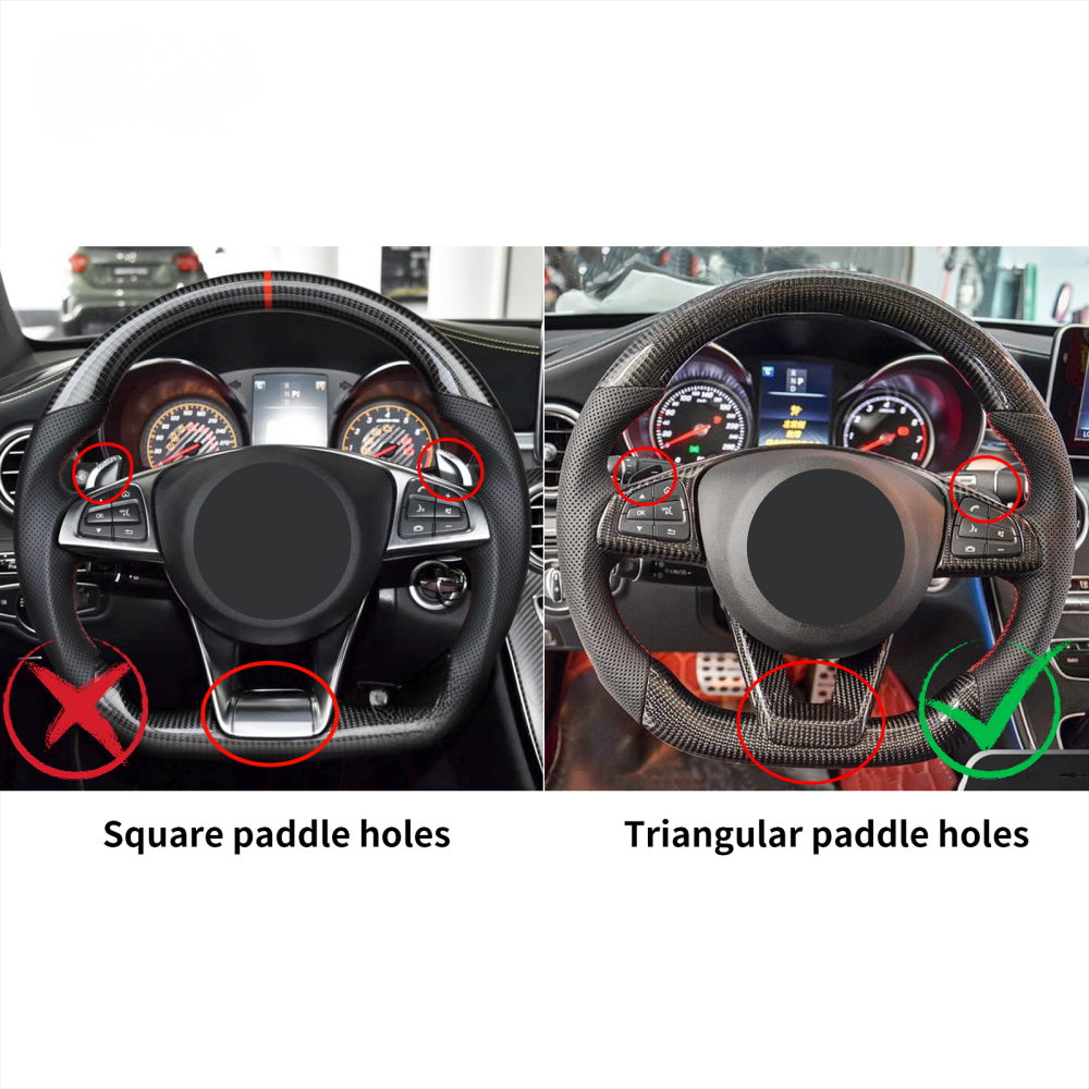 Real Carbon Fiber Steering Wheel for Mercedes-Benz W205 W213 W246 C292 C-Class (Non-Heated & Non-Vibration)