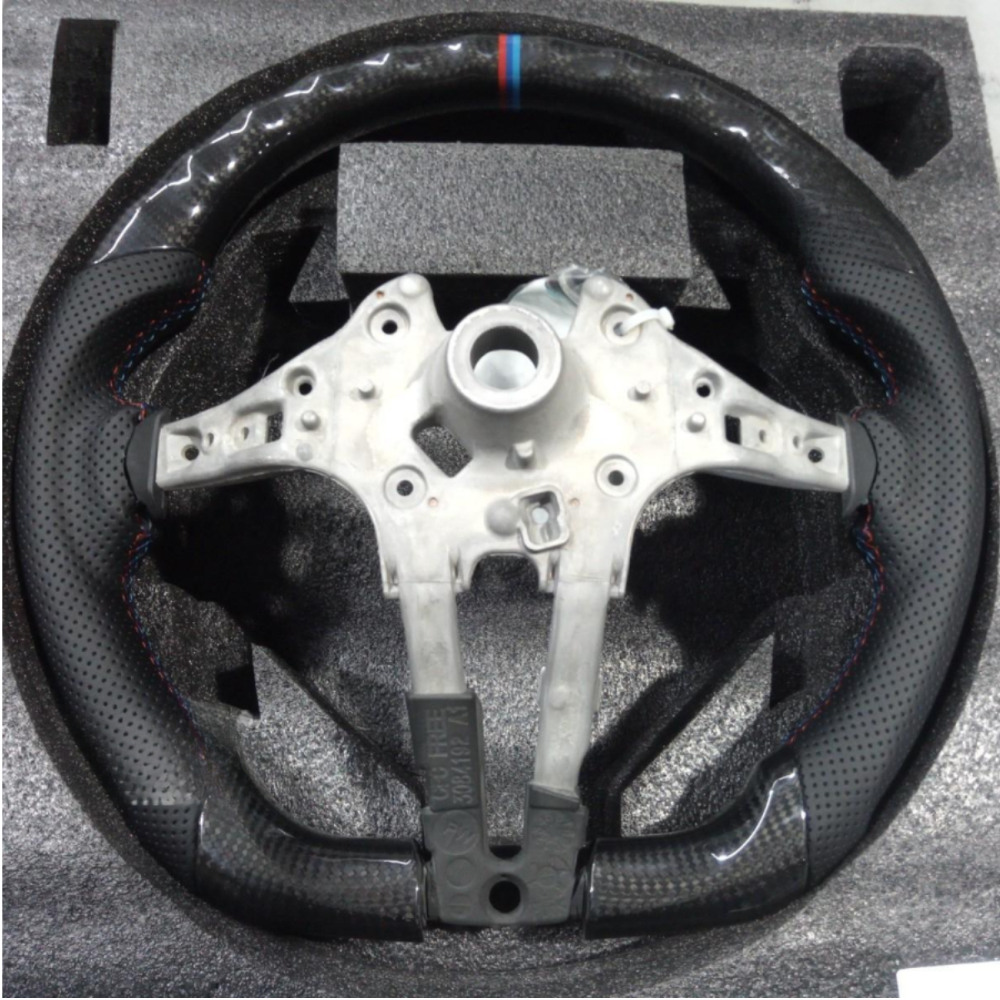Real Carbon Fiber M Sport Steering Wheel for BMW 5 Series, 6 Series, 7 Series, M5 & M8