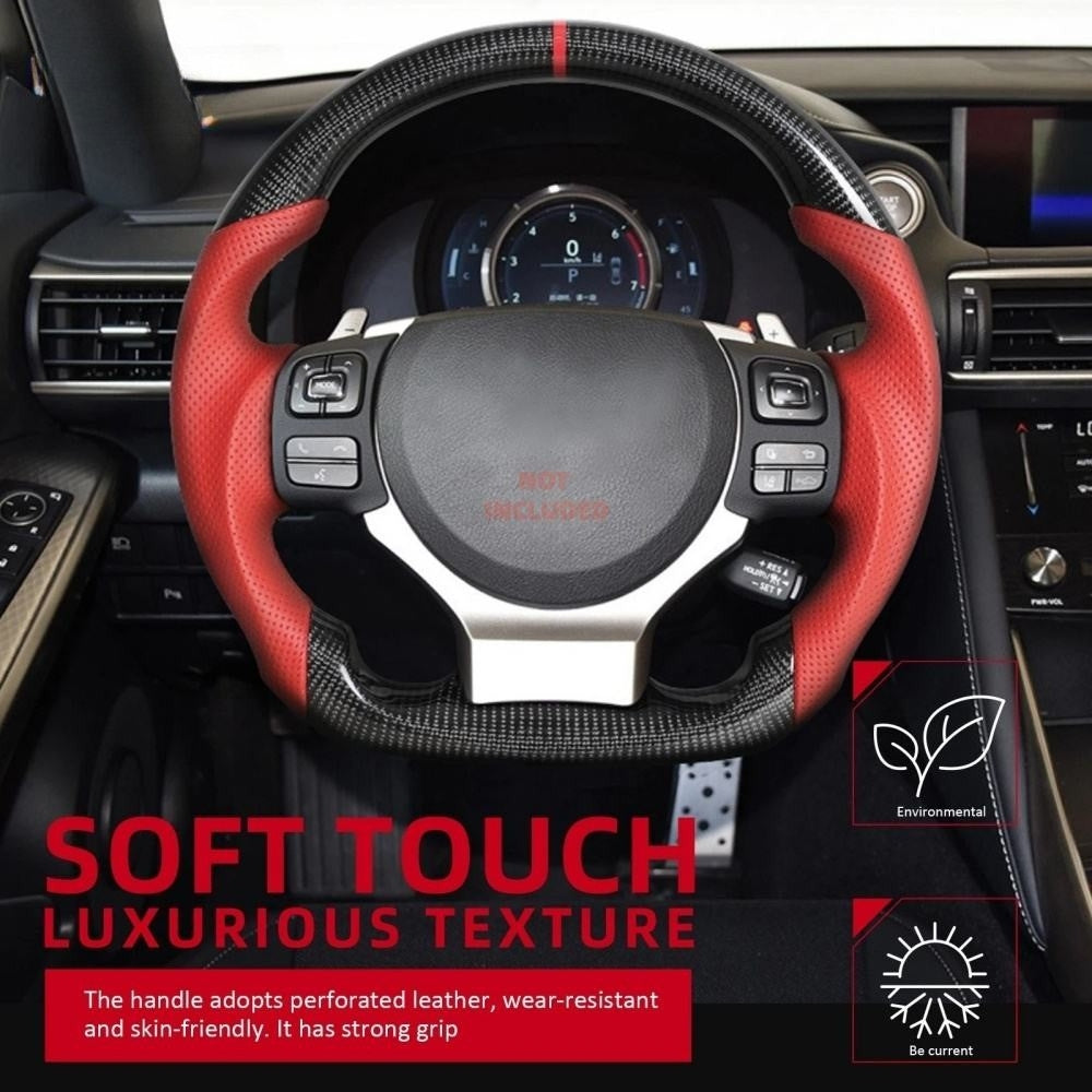 Carbon Fiber Steering Wheel for Lexus IS 2013-2025 & RC F NX300 2015-2020 Red Leather