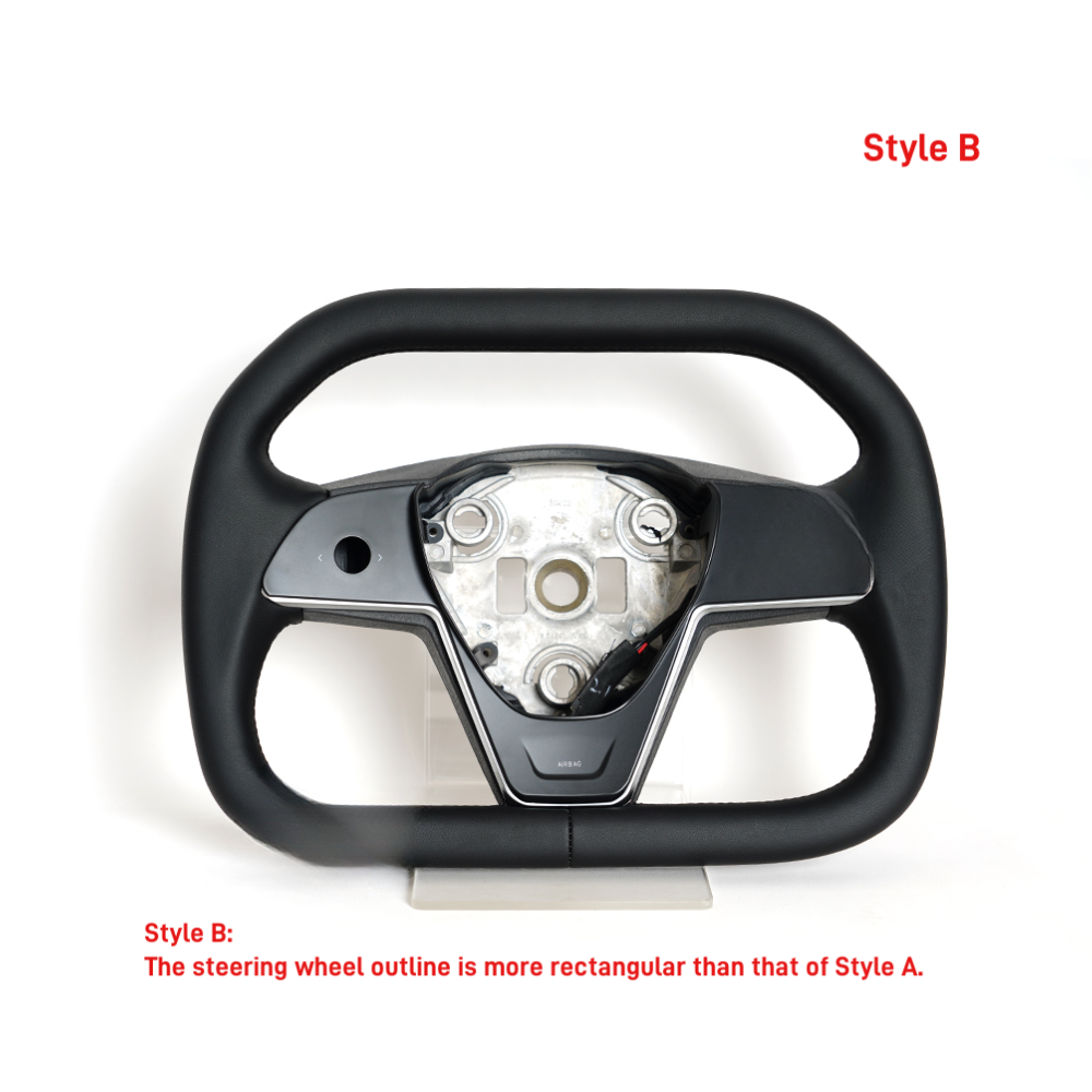 Cybertruck Style Heated Full Leather Steering Wheel for Tesla Model 3 & Model Y