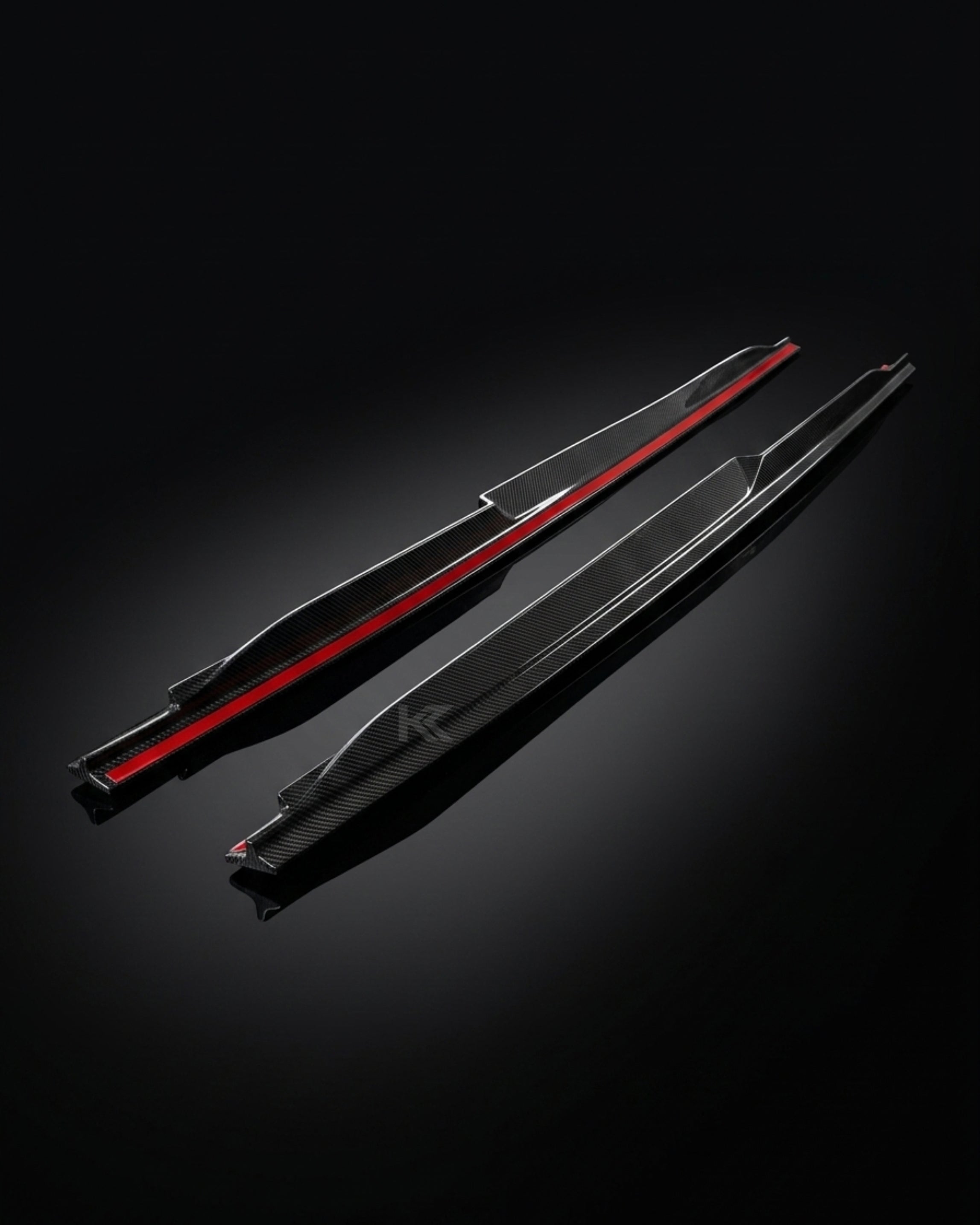 Audi R8 V10 Coupe 4S Gen 2 Facelift Prepreg Dry Carbon Fiber Side Skirts Extensions 2019 - 2023