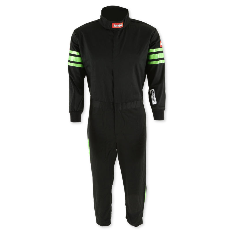 RaceQuip Green Trim SFI-1 JR. Suit - Kids Large