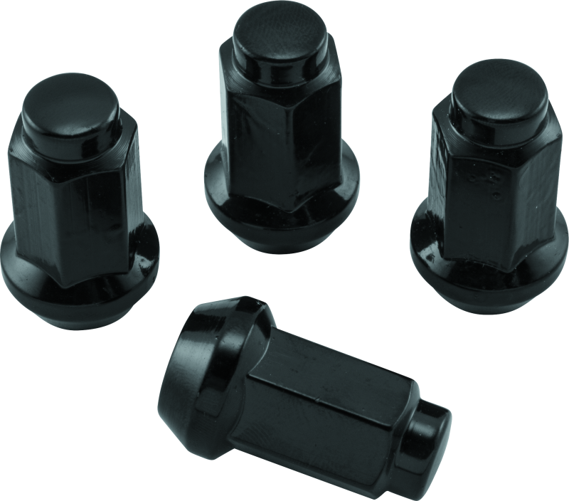 QuadBoss Lug Nuts 3/8in 24 - 14mm-Od - Black - Box of 4