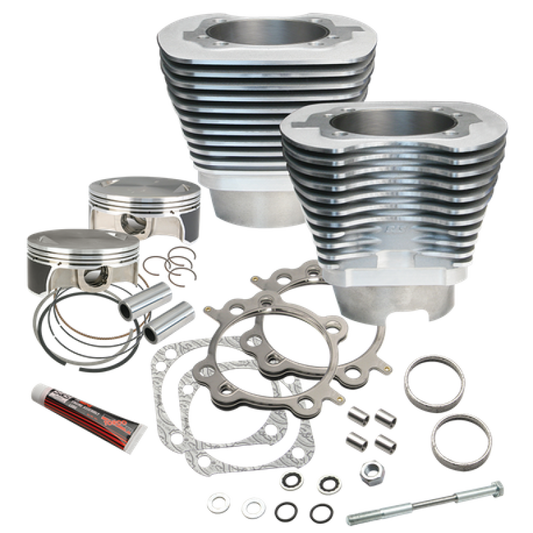 S&S Cycle 07-17 BT 117in Big Bore Cylinder Kit - Silver