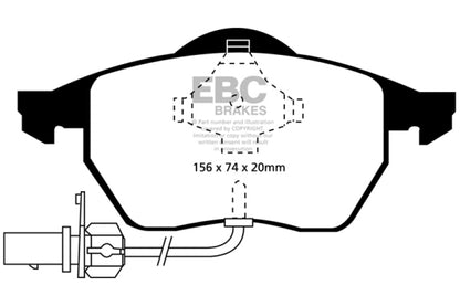 EBC 99-01 Audi A4 1.8 Turbo (B5) Ultimax2 Front Brake Pads