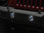 Raxiom 07-18 Jeep Wrangler JK V2 LED Switchback Fog Lights with Amber Turn Signal and Halo Rings