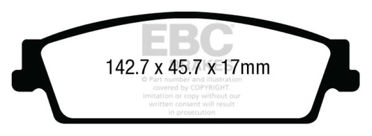 EBC 15+ Gmc Yukon XL / Denali XL 1500 Extra Duty Rear Brake Pads