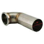 3" Downpipe V Band Turbo 304 Stainless 90 3.55 inch/90mm OD Exhaust Flange O2 Bung Garrett Turbo - Bull Boost Performance