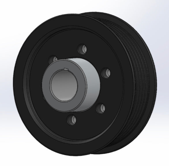 4.00" 6 Rib ZPE GripTec 2pc Vortech YSi/JT/V3 L3 Black Pulley & Hub Kit