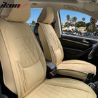 Universal PU Leather Car Seat Cover w/ Lumbar 04B Style Full Set