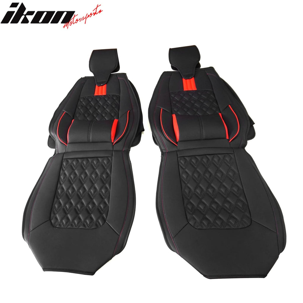 2016-2021 Honda Civic Seat Covers PU Leather Car Cushion w/ Lumbar